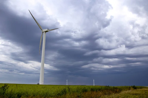 Ominous Storm Clouds Prairie Summer Rural Scene — Stock Photo, Image