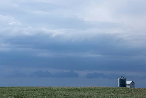 Ominous Storm Clouds Prairie Summer Rural Scene — Stock Photo, Image