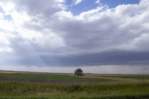 Ominous Storm Clouds Prairie Summer Rural Scene — Stock Photo, Image