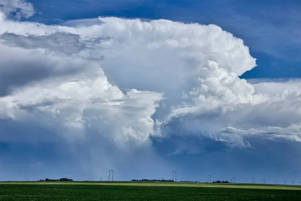 Ominous Storm Clouds Prairie Summer Rural Scene — Stock Photo, Image