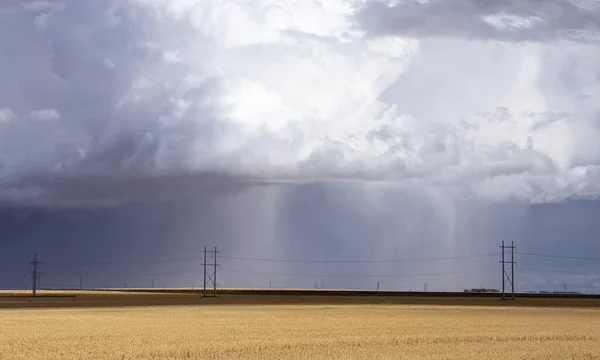 Ominous Storm Clouds Prairie Summer Rural Scene — Stock Photo, Image