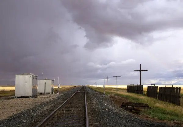 Δυσοίωνη Καταιγίδα Σύννεφα Prairie Καλοκαίρι Αγροτική Σκηνή — Φωτογραφία Αρχείου