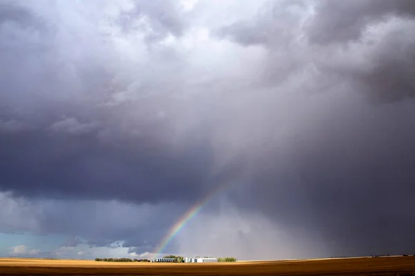 Olja Storm Moln Prärie Sommar Landsbygd Scen — Stockfoto