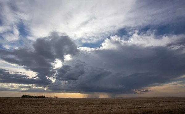 Ominous Storm Clouds Prairie Summer Rural Scene — Stock Photo, Image