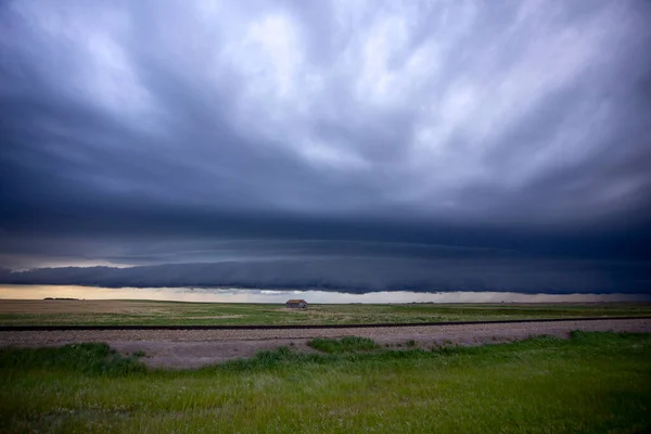 Ominous Burza Chmury Prairie Summer Półka Chmura — Zdjęcie stockowe