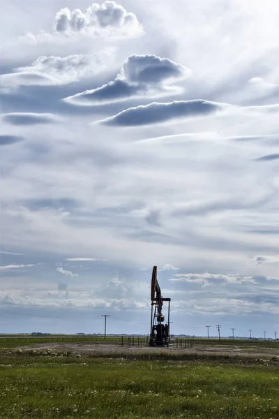 Ominous Storm Wolken Prairie Summer Rural Scene — Stockfoto