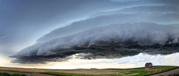 Ominous Storm Clouds Prairie Summer Shelf Cloud — Stock Photo, Image