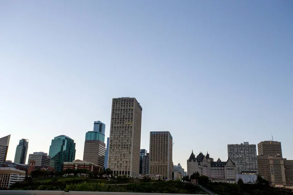 Stadtzentrum Edmonton City Wolkenkratzer Und Urbane Szene — Stockfoto