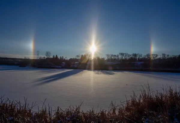 Saskatchewan plains winter extreme cold sun dogs