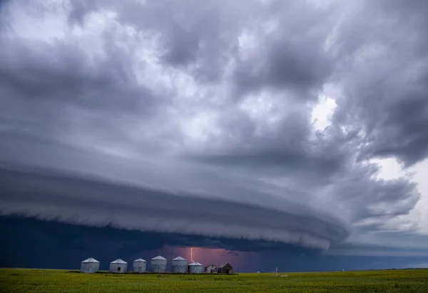 Prairie Storm Wolken Saskatchewan Canada Platteland — Stockfoto