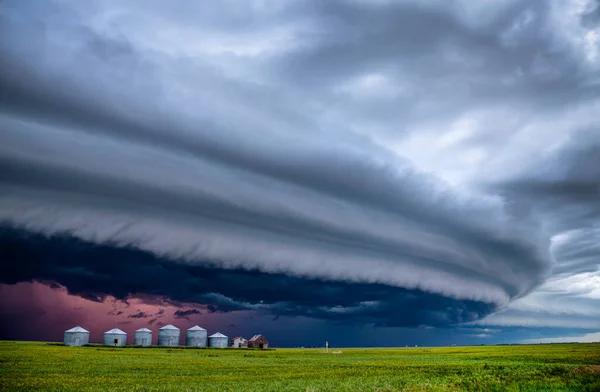 Prärie Gewitterwolken Saskatchewan Kanada Ländlicher Raum — Stockfoto