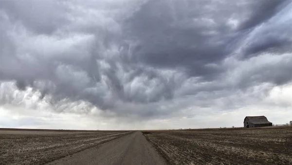 Nuages Tempête Des Prairies Saskatchewan Canada Rural — Photo