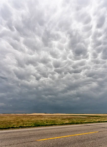 Nuvole Tempesta Prateria Saskatchewan Canada Rurale — Foto Stock