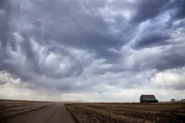 Nuvens Tempestade Pradaria Saskatchewan Canadá Rural — Fotografia de Stock