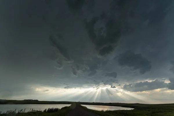 Prairie Storm Kanada Saskatchewan Letnie Chmury — Zdjęcie stockowe