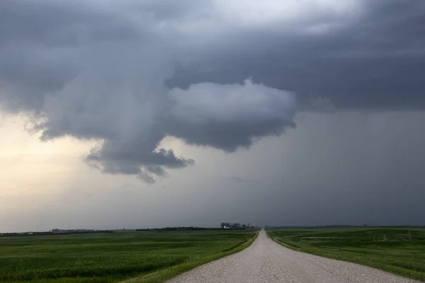 Prairie Storm Καναδάς Στο Saskatchewan Καλοκαιρινά Σύννεφα — Φωτογραφία Αρχείου