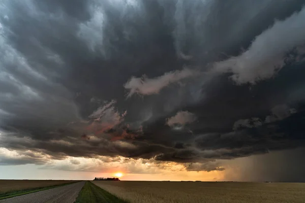 Prärie Sturm Kanada Sommerzeit Wolken Warnung — Stockfoto