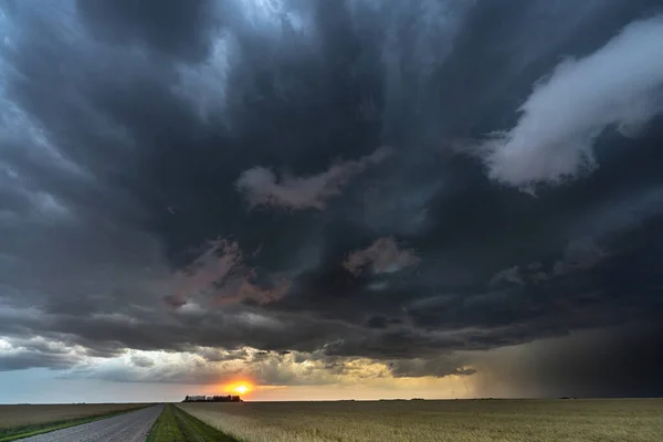 Prärie Sturm Kanada Sommerzeit Wolken Warnung — Stockfoto