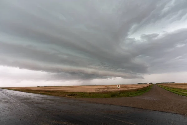 Prairie Storm Canada Zomer Wolken Waarschuwing — Stockfoto