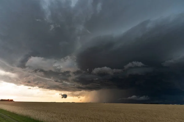 Prairie Storm Canada Zomer Wolken Waarschuwing — Stockfoto