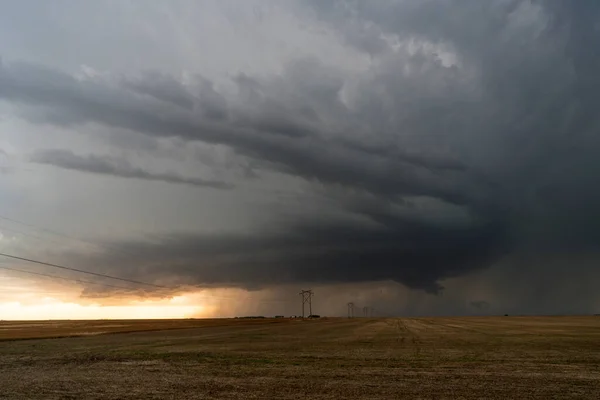 Prairie Storm Canada Summer Time Clouds Warning — Stock Photo, Image