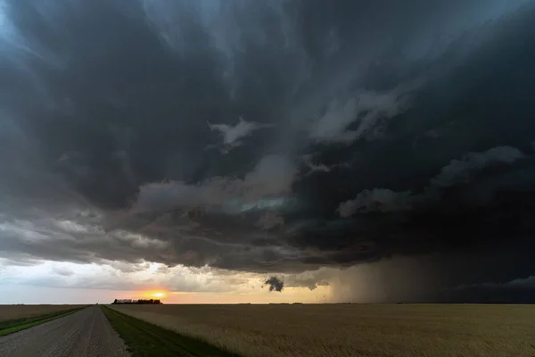 Prairie Storm Canada Zomer Wolken Waarschuwing — Stockfoto