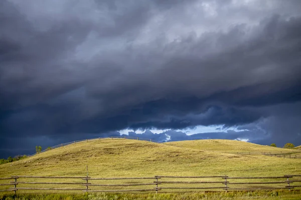 Prairie Storm Canada Zomer Wolken Waarschuwing — Stockfoto