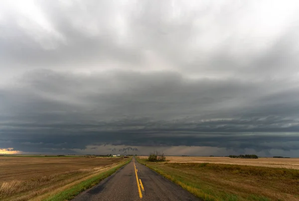 Prairie Storm Canada Zomer Wolken Waarschuwing — Stockfoto