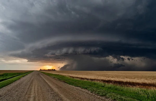 Prairie Storm Canada Zomer Wolken Waarschuwing — Stockfoto