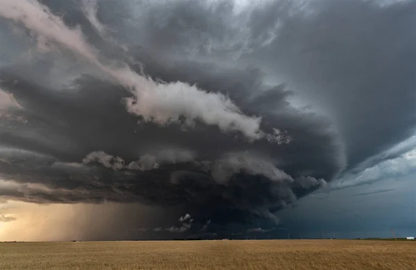Prairie Storm Canada Summer Time Clouds Warning — Stock Photo, Image