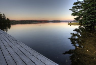 Lake in Autumn sunrise reflection clipart