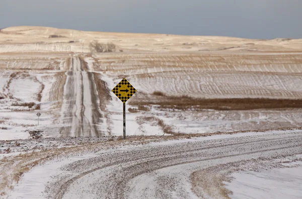 Prärien landskap på vintern — Stockfoto