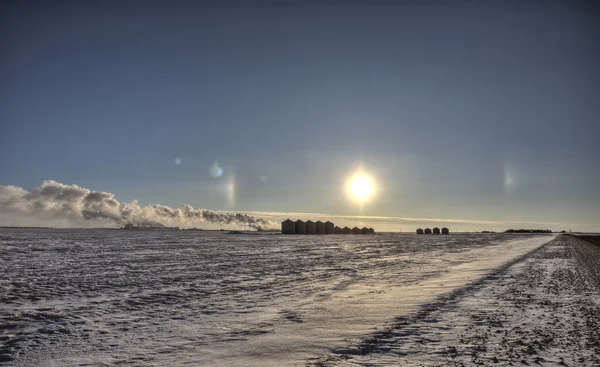 Sundogs på vintern — Stockfoto