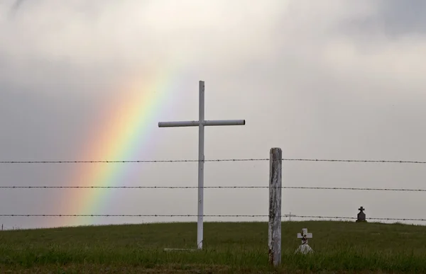 Storm Clouds Saskatchewan Rainbow — Stock Photo, Image