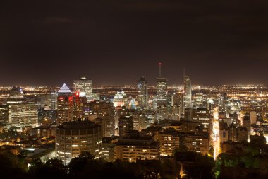 Panoramik fotoğraf Montreal şehir gece fotoğraf