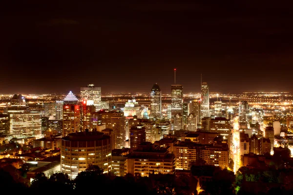 Panoramische foto Montreal stad nacht foto — Stockfoto