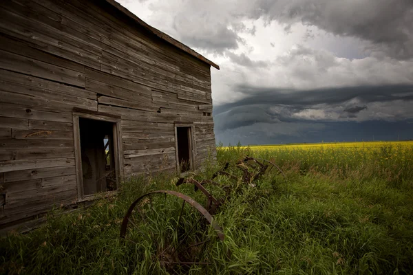 暴风雨的乌云的天空草原 — 图库照片