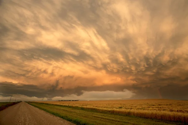 Burzowe chmury niebo Prairie — Zdjęcie stockowe