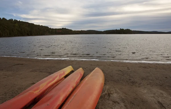 Algonquin Park Muskoka Ontario Red Canoe — Stock Photo, Image