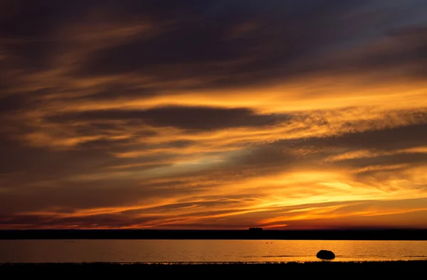 Sunset landsbygdens Saskatchewan — Stockfoto