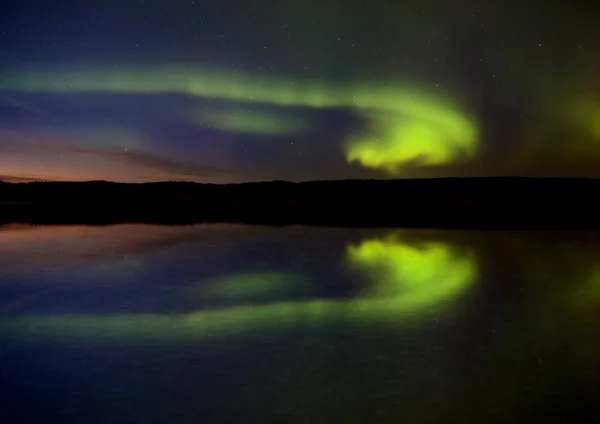 Tournage nocturne aurores boréales — Photo