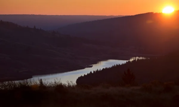 Cypress Hills Sunset Reesor jezero — Stock fotografie