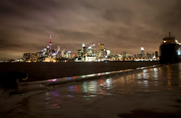 Toronto Polson Pier Noche de Invierno —  Fotos de Stock