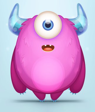 Karikatür canavar bir göz ile