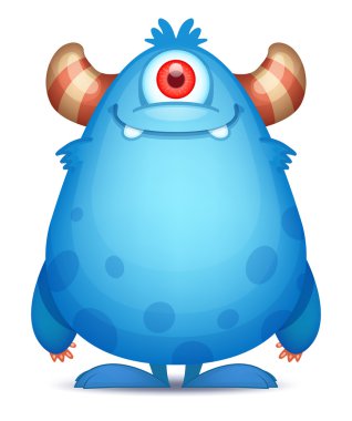 Karikatür canavar bir göz ile