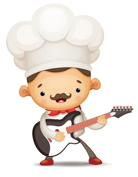 Шеф-кухар гри гітара — стоковий вектор