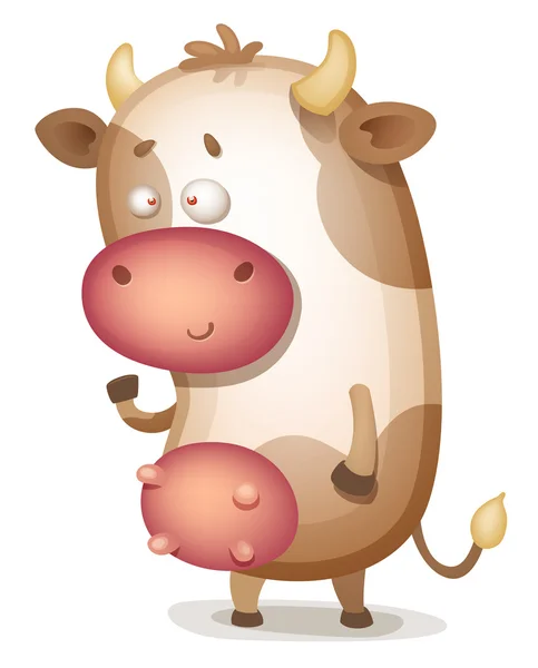 Cartoon Cute Cow — Stock Vector