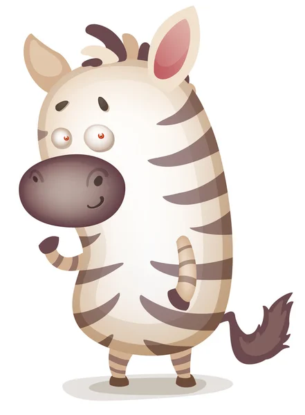 Cute Cartoon Zebra — Stock Vector