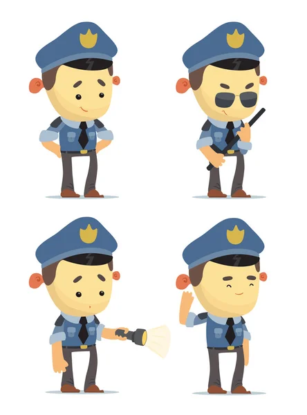 Cartoon Policemen set — Stock Vector