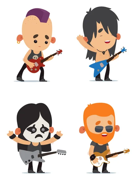 Rock musicians set — Stock Vector